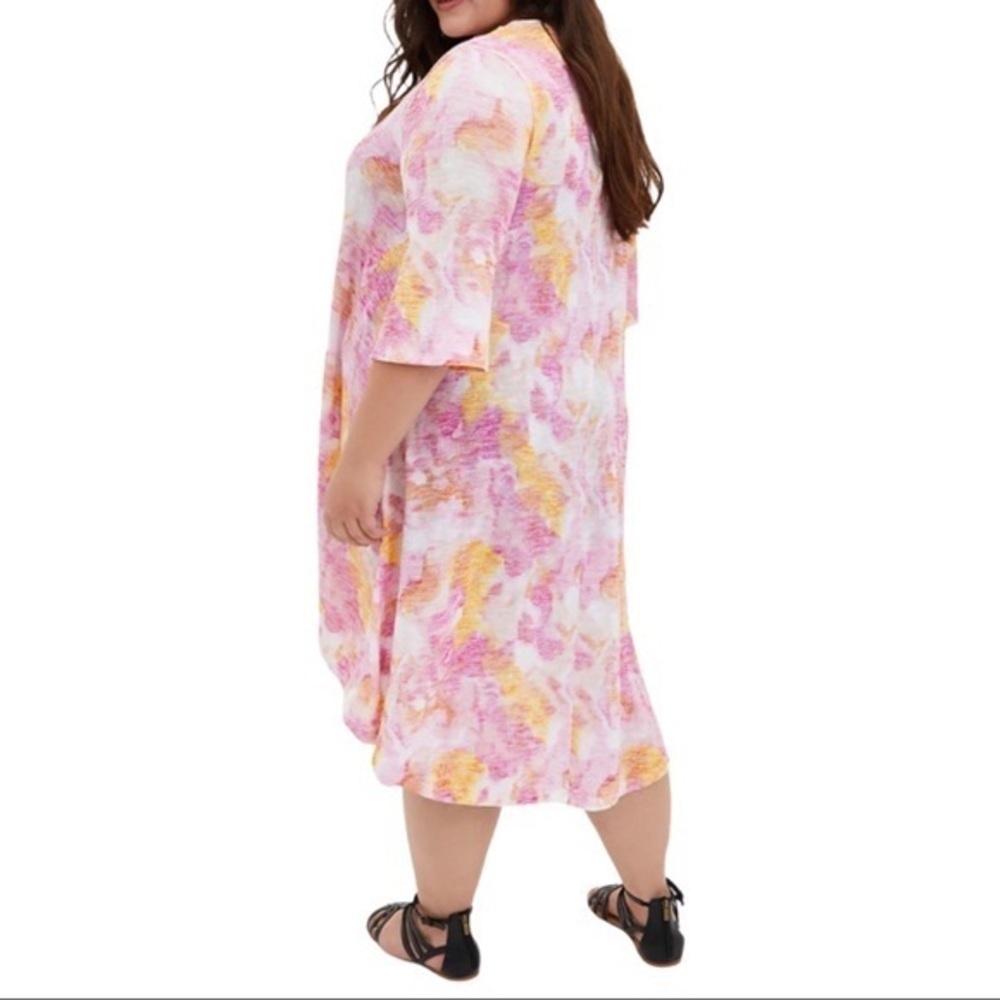 Torrid kimono Multi Watercolor Hacci Longline Cardigan Size 1X NEW with tags - Picture 4 of 9
